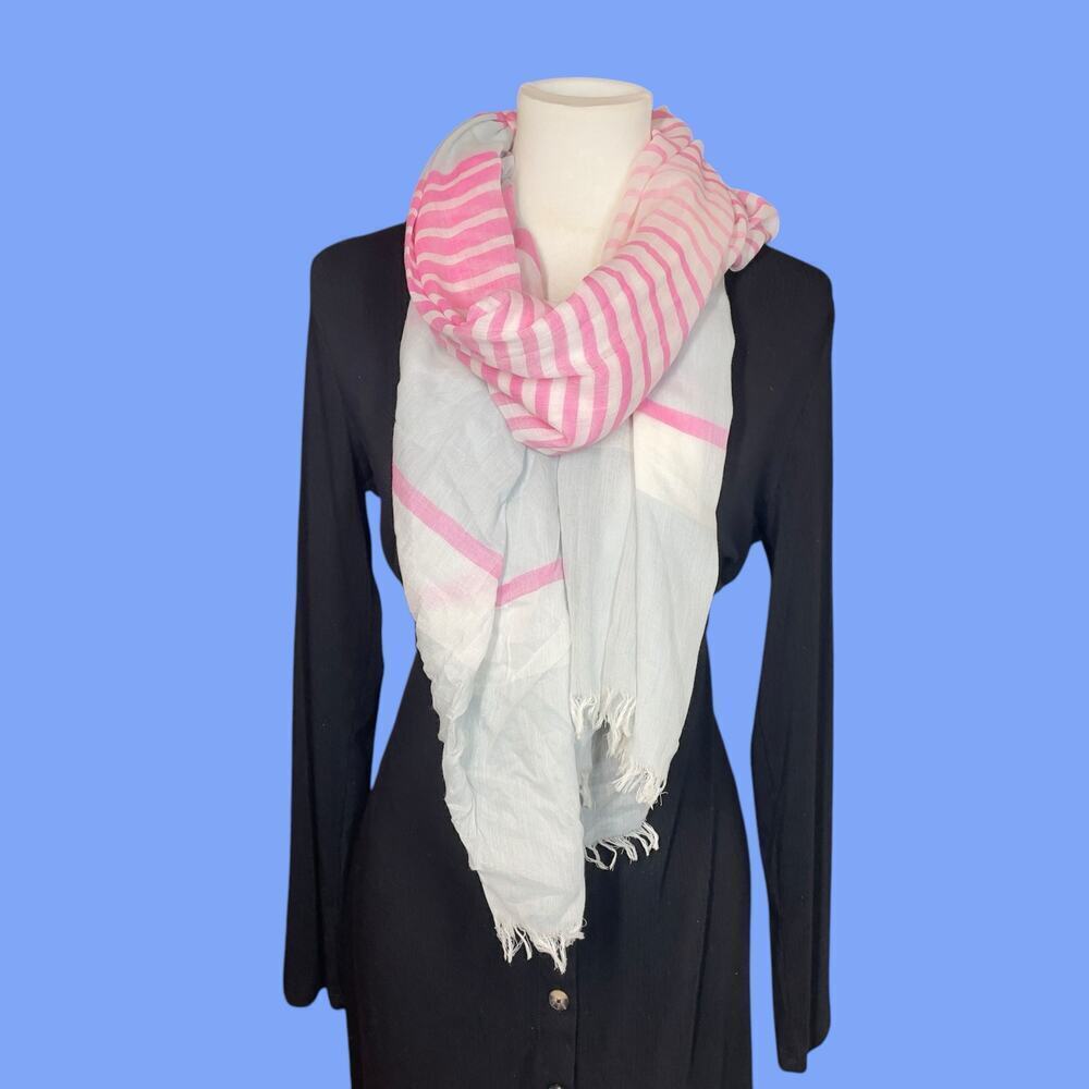 Pink White Blue Gray y2k Cotton Fringe Scarf